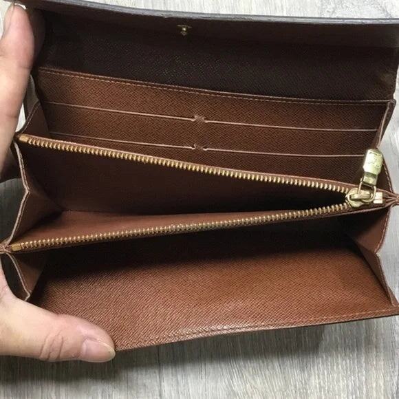 Louis Vuitton Dark Brown Monogram Sarah Long Wallet with Slots - Picture 3 of 3
